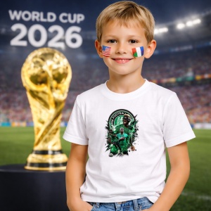 Tricou Victor Osimhen Nigeria World Cup Fifa 2026 V2, din bumbac 100%, tricou alb, Copii | Dama | Barbat - Img 5