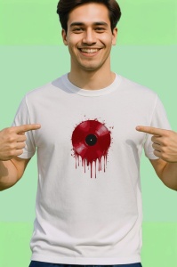 Tricou Vinil Picaturi Sange Arta Muzica, Copii | Dama | Barbat - Img 2