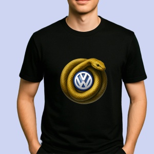 Tricou Volkswagen 2 Sarpe Galben Asteptand Sa Atace | Unisex Dama si Barbat