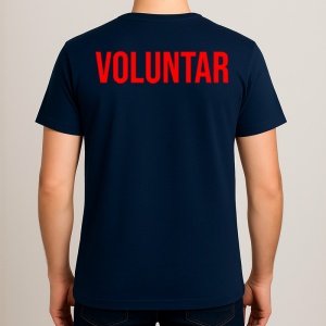 Tricou VOLUNTAR, Personalizat | Unisex Dama si Barbat, Albastru Inchis