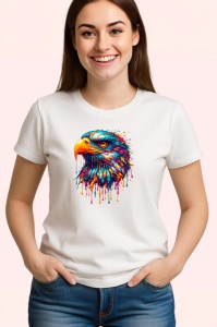 Tricou Vultur cu privire puternica fundal alb Copii | Dama | Barbat - Img 3