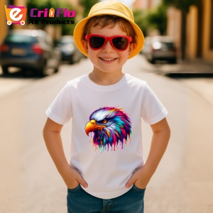 Tricou Vultur curcubeu realist in stil graffiti Copii | Dama | Barbat - Img 10