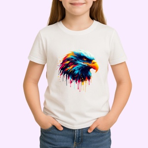 Tricou Vultur in stil pop art cu fundal albastru Copii | Dama | Barbat - Img 3
