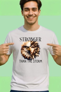 Tricou Vultur si femeie curajoasa mesaj inspirational stronger than the storm Copii | Dama | Barbat Barbat - Img 2
