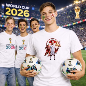 Tricou Wahbi Khazri Tunisia World Cup Fifa 2026, din bumbac 100%, tricou alb, Copii | Dama | Barbat - Img 7