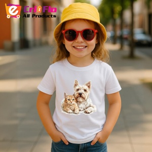 Tricou West Highland White Terrier si pisica portocalie adorabili impreuna Copii | Dama | Barbat Barbat - Img 14