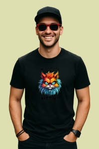 Tricou Who are you kittin mesaj amuzant pisica cu atitudine, Copii | Dama | Barbat , tricou negru