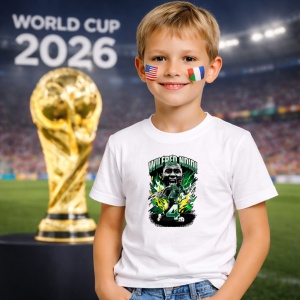Tricou Wilfred Ndidi Nigeria World Cup Fifa 2026, din bumbac 100%, tricou alb, Copii | Dama | Barbat - Img 5