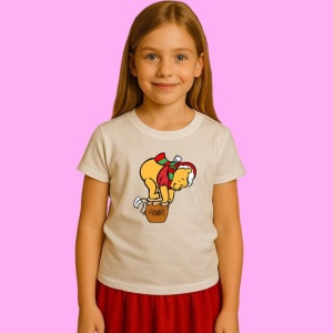 Tricou Winnie Cu Borcan Hunny Craciun 2, din bumbac 100%, tricou alb, Copii | Dama | Barbat - Img 2