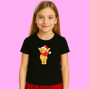 Tricou Winnie Fericit Cu Caciula Rosie, din bumbac 100% Copii | Dama | Barbat - Img 3