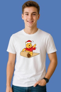 Tricou Winnie Pe Sanie, din bumbac 100%, tricou alb, Copii | Dama | Barbat - Img 2
