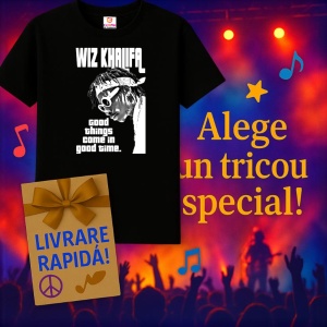 Tricou wiz khalifa alb contur, muzica Pop / Country (ini?ial), Dama | Barbat | Copii, Culoare Negru - Img 15