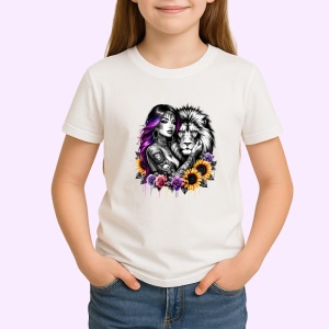 Tricou woman and lion wild love, femeie si leu dragoste salbatica, Copii | Dama | Barbat - Img 3