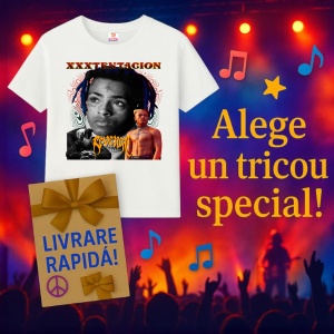 Tricou xxxtentacion black gold, muzica Hip-Hop / Trap, Dama | Barbat | Copii - Img 11