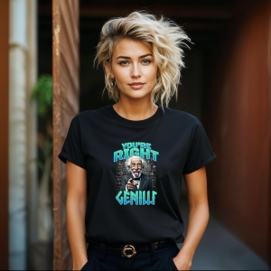 Tricou you're right genius Negru, Copii | Dama | Barbat - Img 14