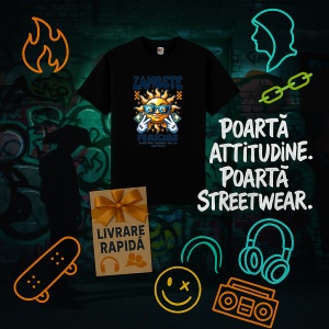 Tricou Zambeste Fii Fericit Negru, Smiles Happiness Negru, Copii | Dama | Barbat - Img 5