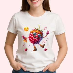 Tricou Zmeura amuzanta de vara dansator la soare, Fructe, Copii | Dama - Img 2