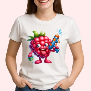 Tricou Zmeura amuzanta de vara pistol cu apa, Fructe, Copii | Dama - Img 2