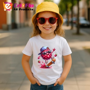 Tricou Zmeura amuzanta de vara skateboard, Fructe, Copii | Dama - Img 4