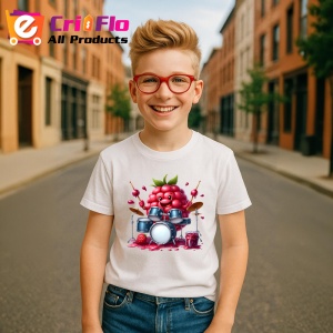 Tricou Zmeura amuzanta de vara tobosar, Fructe, Copii | Dama - Img 5