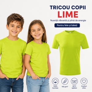 Tricouri copii simple din bumbac 100% – fete și băieți, 20 culori - Img 16