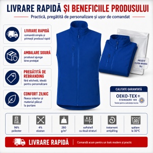 Vestă Bărbați tip Jachetă fără Mâneci, Softshell cu Fermoar – Trail 568 - Img 10