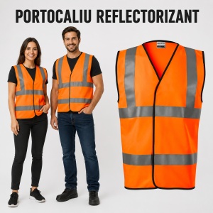 Vestă Reflectorizantă Unisex Bărbat Damă Profesională de Lucru și Semnalizare – HV Bright 9V3 - Img 14