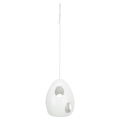 Cuib Ceramic Pentru Pasari, 10.5x10.5x15 cm, Alb, 57102