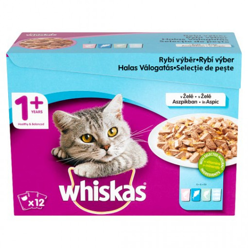 Whiskas 12 x 100 g, Peste, in Aspic