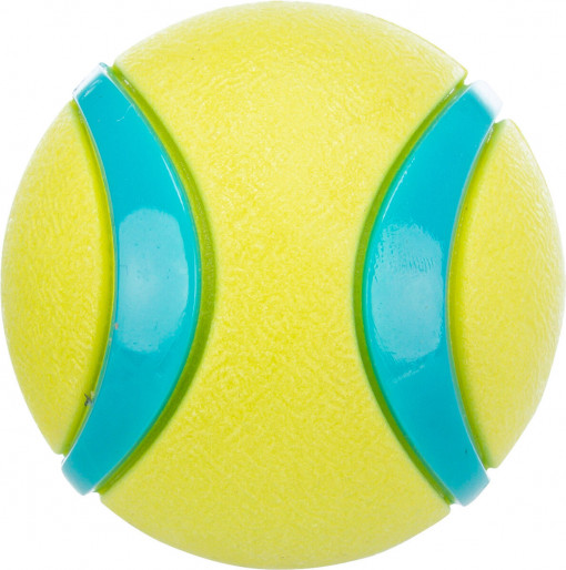 Jucarie Pentru Caini, Minge TPR, 6 cm, Lime/Albastru Petrol, 33410