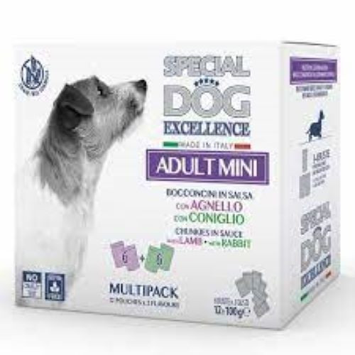 Special Dog Excelence Pouch, 12 x 100 g, Mini Adult, cu Miel/Iepure