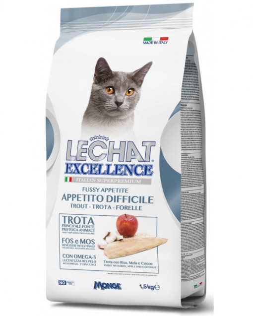 Lechat Excelence Hrana Uscata pentru Pisici 1,5kg Pastrav