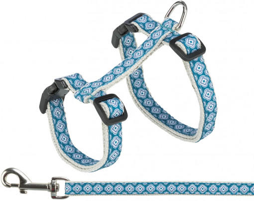 Lesa si Ham pentru Pisica, 27-45cm/13mm, 1.20 m, Gri/Albastru, 41903