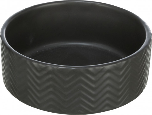 Castron Ceramic, Pentru Caini, 0.9 l/16 cm, Negru, 25021