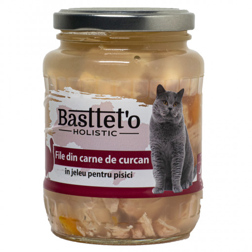 Hrana Umeda Pentru Pisici, Basteto, File Din Carne De Curcan In Jeleu, 360 g