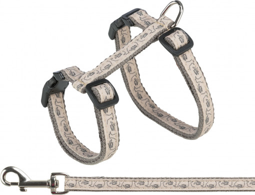 Lesa si Ham pentru Pisica, 27-45cm/13mm, 1.20 m, Gri/Bej, 41872