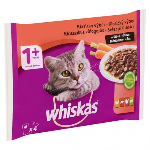 Whiskas Hrana Umeda pentru Pisici, Selectii Clasice, 4 x 100 g
