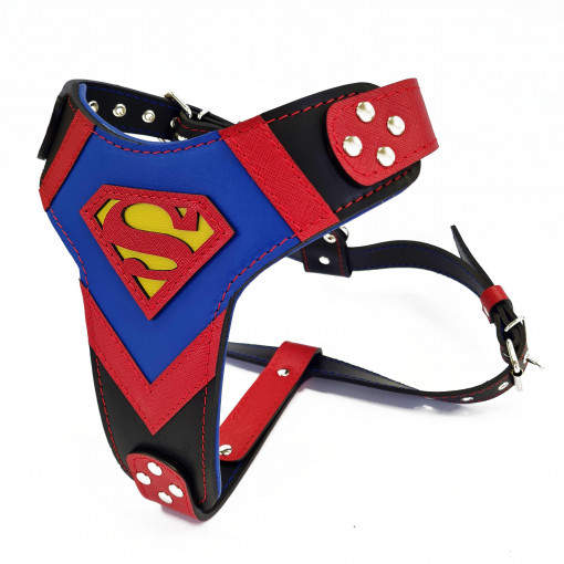 Ham Superman, Piele Naturala, M/L, pentru Ciobanesc German, Doberman, Akita etc