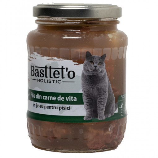 Hrana Umeda Pentru Pisici, Basteto, File De Carne De Vita In Jeleu, 360 g