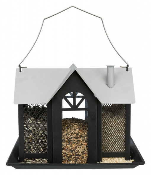 Hranitor Pasari Casuta, 2000 ml/26 x 19 x 19 cm, Negru, 55410
