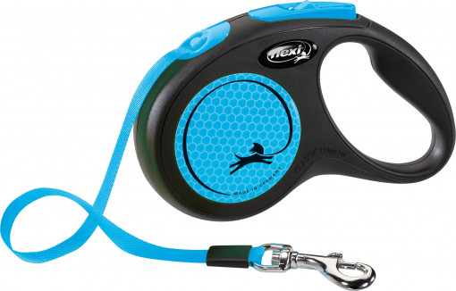 Lesa Flexi Banda, S: 5m/15 kg Albastru Neon, 209312