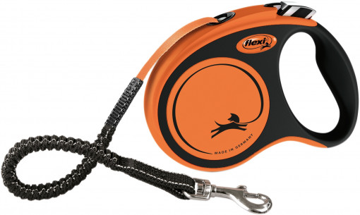 Lesa Flexi x treme, S: 5m/20 kg, Portocaliu cu negru, 21417