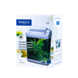 Acvariu Pentru Pesti, Hailea Cu Capac Si Led, FC200, 6.6 l, 22 x 14 x 28 cm, Argintiu, H006 - Img 2