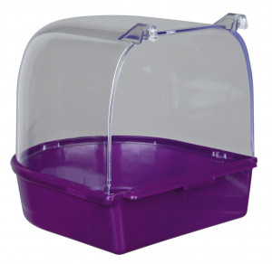 Cadita Acoperita pentru Pasari, Plastic, Semicerc, 15 x 13 x 13 cm, Diverse Culori