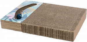 Carton de Zgariat, cu Doua Mingi si Catnip, 38 x 5 x 30 cm, Multicolor