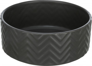 Castron Ceramic, Pentru Caini, 0.4 l/13 cm, Negru, 25020 - Img 3