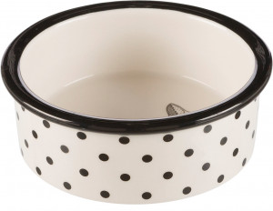 Castron Ceramic Pentru Pisici, 0.3 l/12 cm, Alb/Negru