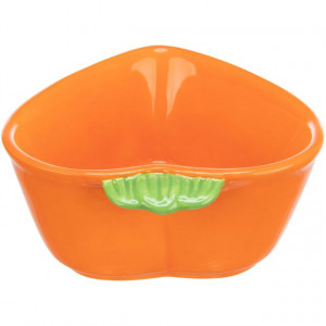 Castron Ceramic pentru Rozatoare, Forma Morcov, 180 ml / 12 x 11 cm, Portocaliu - Img 3