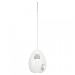 Cuib Ceramic pentru Pasari, 10.5 x 10.5 x 15 cm, Alb