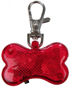 Flasher cu Adresier, Forma de Os, 4.5 x 3 cm Rosu